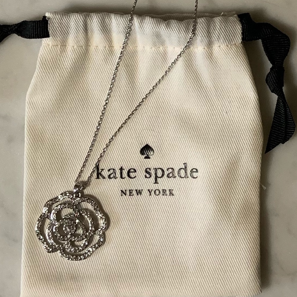 Kate spade rose garden necklace silver